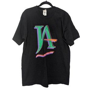 Fruit of The Loom Classic-Fit Black Graphic Junior Achievement Logo T-shirt Size